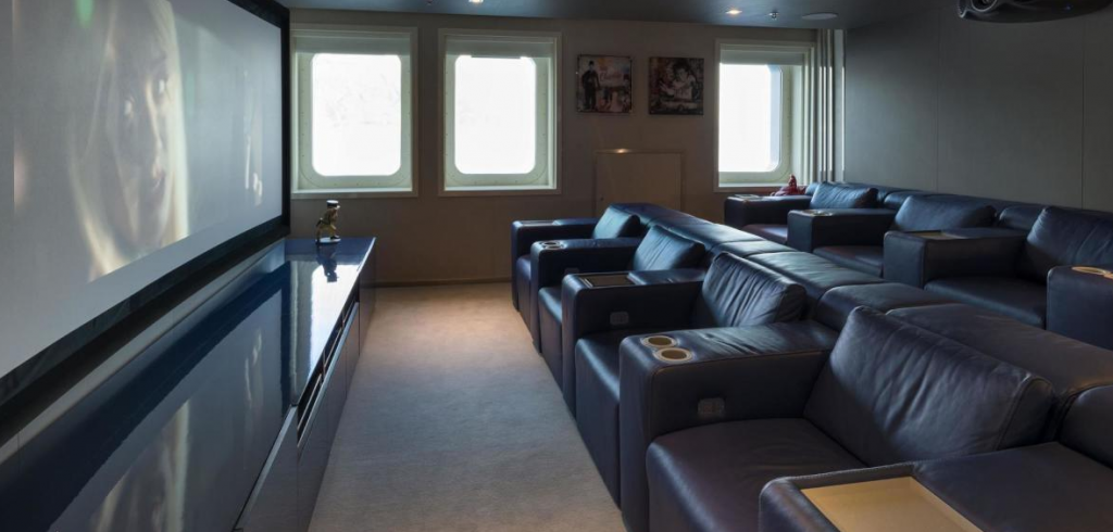 cinema onboard serenity yacht