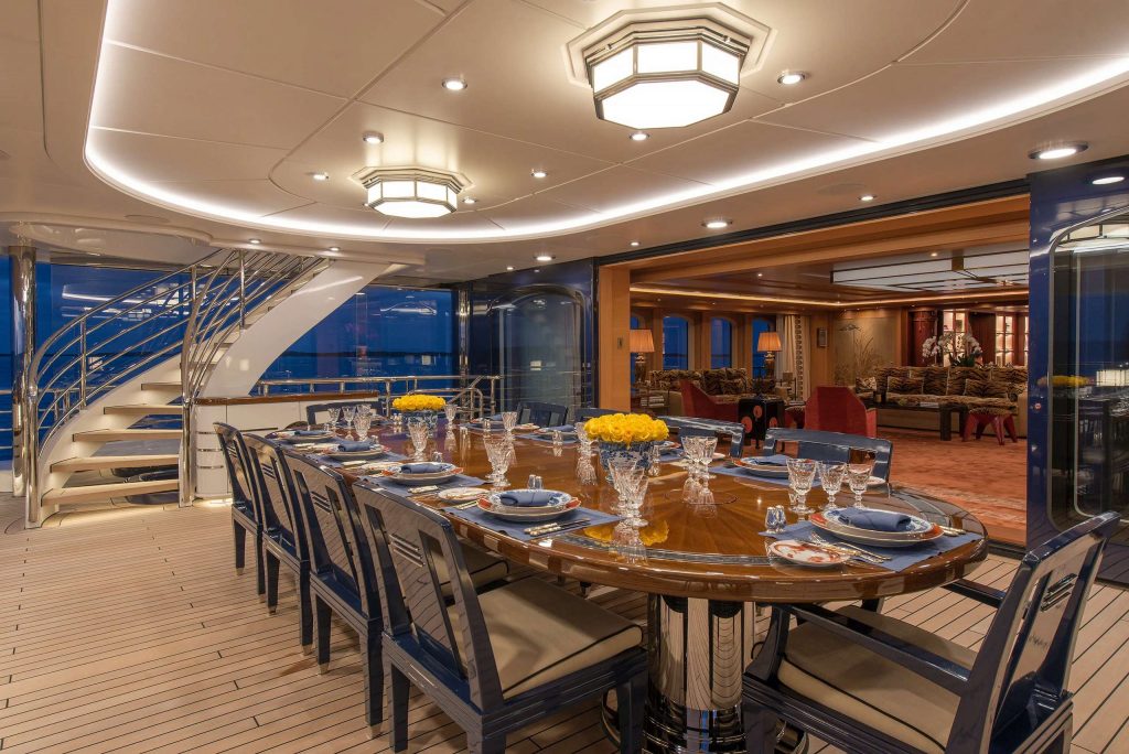 Aurora yacht dining