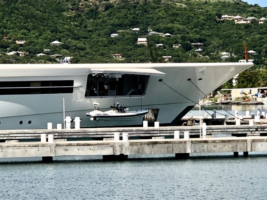 Luxury yacht Anna tender garage opened